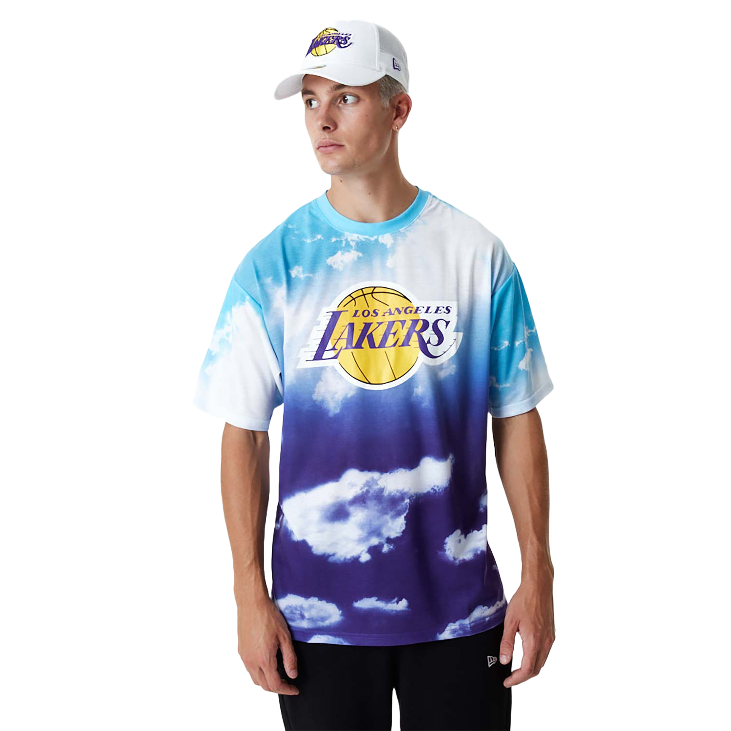New Era Oversize Sky All Over Print Los Angeles Lakers Tee